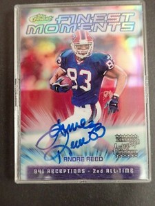 2000 TOPPS FINEST MOMENTS ANDRE REED AUTHENTIC AUTOGRAPH FM15 REFRACTOR HOF