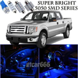 8X Bright SMD Blue LED Interior Light Bulbs Package Kit For Ford F-150 2009-2014 - Picture 1 of 8