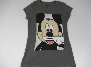 Disney Mickey Mouse Finger Mustache Walt Disney Size Medium Gray T-shirt A14 - Picture 1 of 6