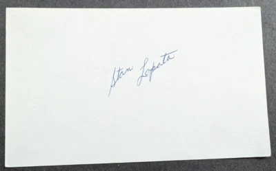 Stan Lopata - 1948 Debut Autographed 3x5 Index Card - Deceased 2013 - Image 1 of 2