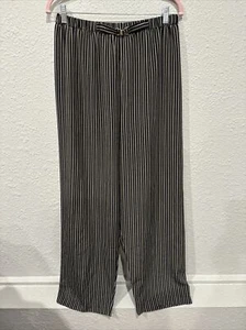 Kathie Lee Kollektion Damenhose mit breitem Bein gestreift große elastische Taille zum Anziehen - Bild 1 von 4