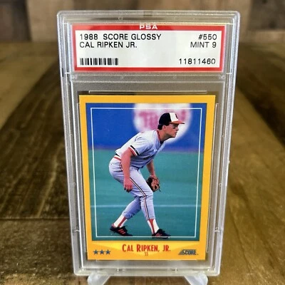 Tarjeta de béisbol 1988 Score Glossy Cal Ripken Jr #550 Orioles PSA 9 Foto 1 de 4