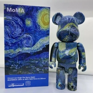 Bearbrick 400% Starry Night Van Gogh ABS Plastic 28cm Height Collection Gift Dol - Picture 1 of 24