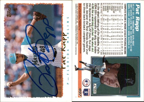 Pat Rapp Signed 1995 Topps #497 Card Florida Marlins *Autograph Den ...