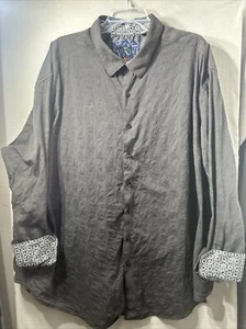 Camisa Robert Graham Mangas Largas con Botones Negra Para Hombre 3XL - Imagen 1 de 18