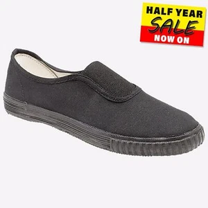 Entrenadores informales Dek Portland para hombre fitness gimnasio sin cordones negro - Imagen 1 de 2