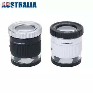 30X Optical Glass Lens Magnifier 3 LED+3 UV Light Jewelry Loupe Identifying - Picture 1 of 14
