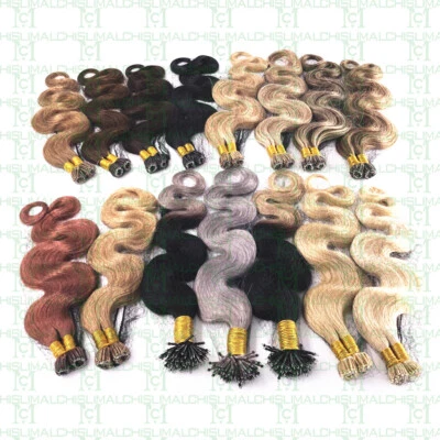 100S 50cm Gewellt Nano Ring Remy Hair Extensions Echthaar Haarverlängerung - Bild 1 von 2