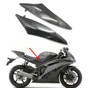 Carbon Fiber Gas Tank Side Cover Trim Cowl Fairing Fit Yamaha YZF R6 2006 2007 - Picture 1 of 9