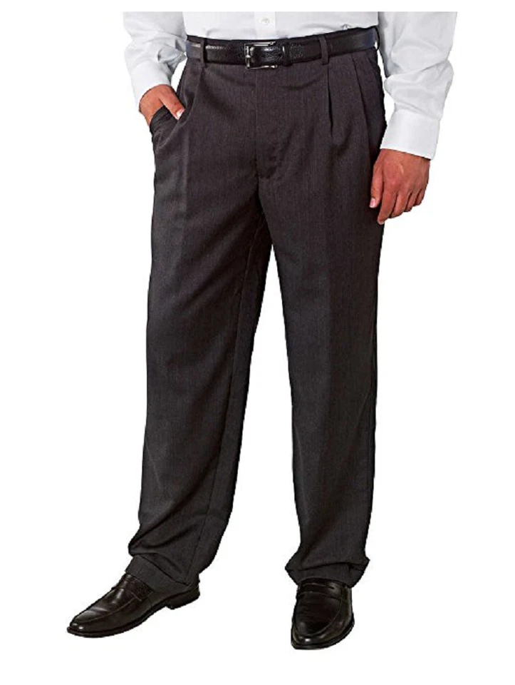 Kirkland Signature Men's Wool Pleated Dress Slacks - Medium Gray - Image 1 of 1