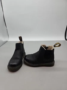 Dr. Martens 2976 Stiefel Kleinkinder 9 schwarz Leder Chelsea ZPO1009 seitlicher Reißverschluss - Bild 1 von 7