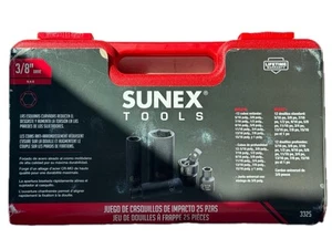 Sunex SUN3325 3/8" Drive 25-Piece SAE Master Impact Socket Set - Picture 1 of 2