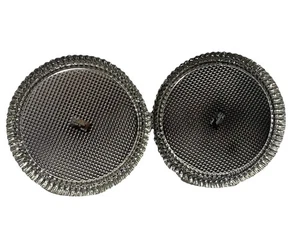 The Pampered Chef Flat Flan Pan Set Due 10" Pollici Acciaio Stagnato Torta Tarta Piastra - Foto 1 di 8