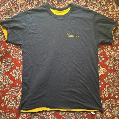 Vintage 60s 70s Notre Dame Double Face Reversible Champion T-Shirt XXL Navy - Image 1 of 4