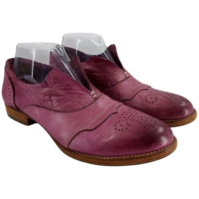 Mocasines Blackstone HL55 de cuero púrpura sin cordones con punta de ala talla 40 EE. UU. 9,5-10 Foto 1 de 4