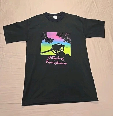 Camiseta De Colección Gettysburg Pennsylvania Neón TNT Informal Para Hombre XL Puntada Única Foto 1 de 4