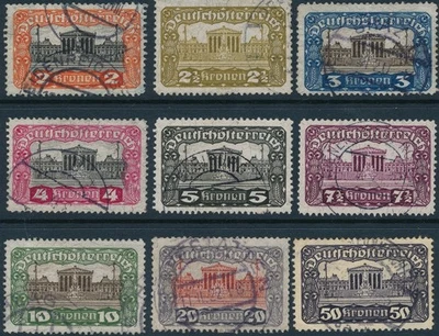 Stamp Austria SC 219-28, 48 1919 Parliament Building Vienna Engraved Used - Image 1 of 3