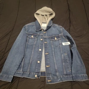 New Old Navy Jean Jacket Grey Hoodie - Picture 1 of 2