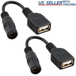 Cable de alimentación de 5 V adaptador conector tipo A a conector conector de barril de 5,5 mm/2,1 mm 2 piezas - Imagen 1 de 2