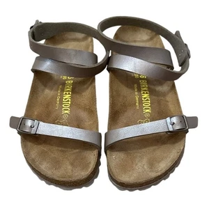 Birkenstock Daloa Birko-Flor Sandal Womens Size 5 Metallic New - Picture 1 of 5