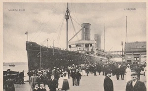 Vintage Postcard Photo RMS Campania liner at Liverpool Landing Stage England - Picture 1 of 2