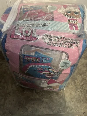 LOL SURPRISE! REVERSIBLE 2-IN-1 COMFORTER MICROFIBER TWIN / FULL GIRLS BRAND NEW - Изображение 1 из 4