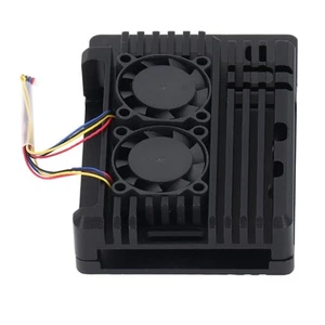Heatsink With Dual Cooling Fan 5V Metal Heatsink Cooler Case For RasPi 5B FY - Afbeelding 1 van 23