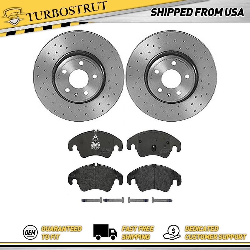 Kit de pastillas de freno rotores de freno delanteros OE Brembo Prime para Audi A5 Quattro 2008-2011 Foto 1 de 4