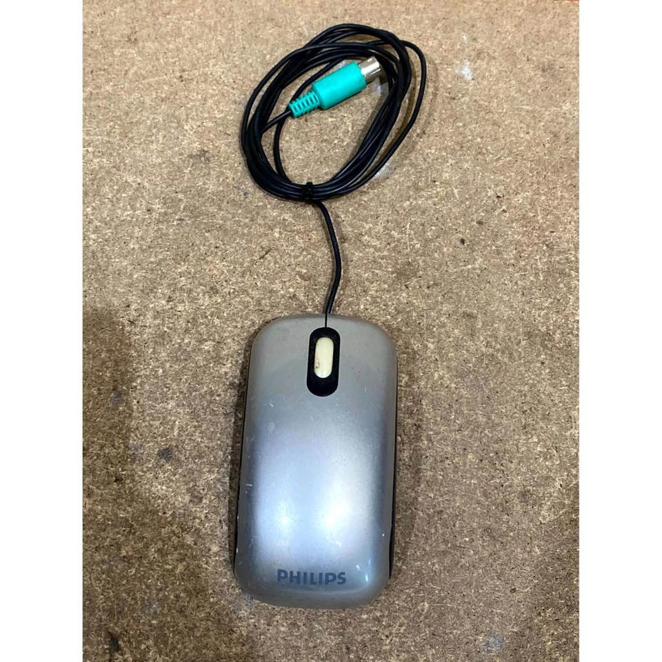 Philips TGM-6000/S Optical Mouse Silver Wired PS/2 2-Buttons Scroll Wheel for PC - Image 1 of 4