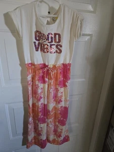 Size 6x/7 Cute girl jumpsuit white and pink and orange tie dyeFrom Smoke free - Picture 1 of 1