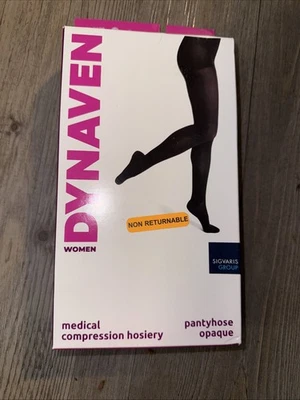 SIGVARIS DYNAVEN Black Pantyhose 20-30 Mmhg Compression Hose LS Large Short New - Image 1 of 4