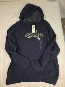 Vintage Timberland 73 Mountain Graphic Navy Blau Herren Pull Over Hoodie XXL Neu mit Etikett - Bild 1 von 6