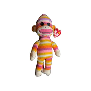 TY Beanie Baby - CALCETÍN MONO (Pastel) 8.5" NUEVO NUEVO CON ETIQUETAS Peluche Juguete 2013  - Imagen 1 de 3