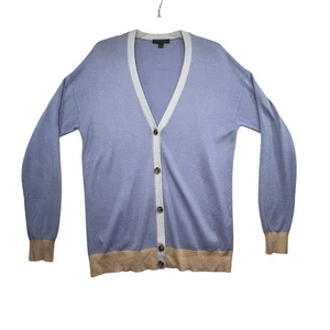 Ann Taylor Womens Cardigan Sweater Size L Lavender Blue Button Down Casual Knit - Picture 1 of 11