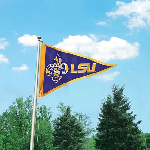 LSU  Tigers Giant Pennant Flag. Embroidered Applique 3' x 5' Cover