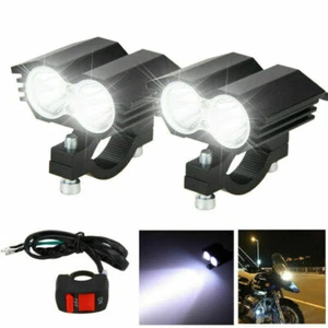 2x LED faros de moto faros adicionales faros antiniebla con interruptor - Imagen 1 de 11