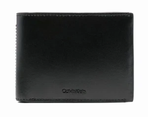 Calvin Klein Men's Smooth CK Mini Card Leather Wallet Black - Picture 1 of 3