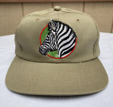 VTG 80’s Ya Headwear Dorfman Pacific Zebra Zipper Back Hat EUC Zoo Trainer Cap