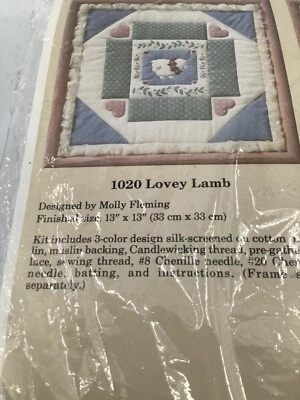 Creative Circle Needlecraft Kit Lovey Lamb Lace #1020 Quilt Square 13"X13" - Image 1 of 3