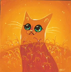 Cat Original Art Painting Nico Niemi OOAK - Picture 1 of 3