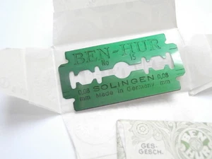 APOLLO BEN HUR #15 Solingen 10 RASIERKLINGEN 0,08 mm Rasierhobel Green DE BLADES - Bild 1 von 3