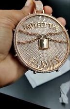 5CT Simulated Customized Letter Name Number Logo Pendant 14K Rose Gold Plated