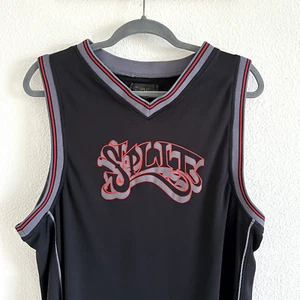 Split Black Red Gray Basketball Jersey Surf Skate Streetwear - Men's Size XL - Picture 1 of 7