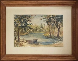 JK Sparks Hudson River Landscape 1970s Vintage Watercolor Painting Signed Framed - Picture 1 of 4