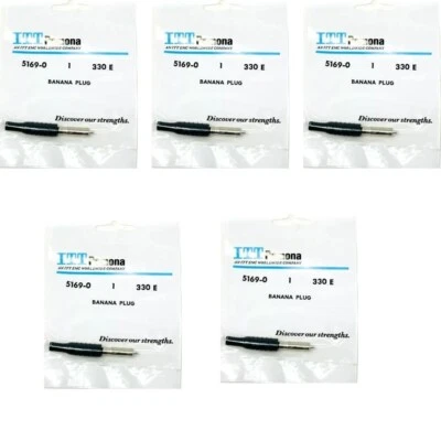5 pcs ITT Pomona 5169-0 330E Banana Plug Connector for 18-20 AWG Wire, Black - Image 1 of 4