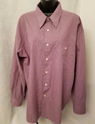 Camisa Yves Saint Laurent Para Hombre Talla 17 34/35 XL X Grande Púrpura Blanco Cuadros Foto 1 de 4