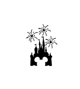 Vinyl Decal for Window - Cinderella's Castle w/ Fireworks, Mickey Mouse (Disney) - Picture 1 of 5