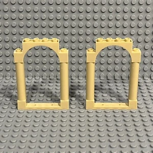 Lego 40066 Tan (Lot of 2) Door Frame 1x6x7 Arched with Notches Rounded Pillars - Picture 1 of 1
