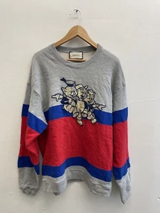 Authentic GUCCI x DISNEY MENS Cotton 3 Little Pigs Crewneck Sweater Sz LARGE - Picture 1 of 12