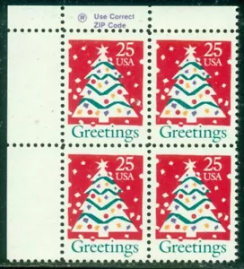 SCOTT # 2515 ZIP BLOCK, CHRISTMAS TREE, MINT, OG, NH, GREAT PRICE! - Picture 1 of 1